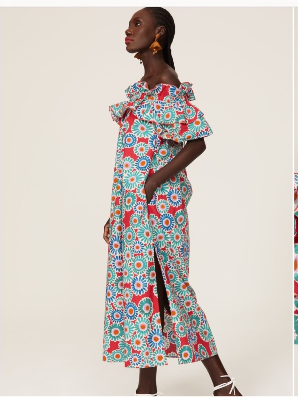La DoubleJ Breakfast Crazy Daisy Maxi Dress Size M - Picture 3 of 10